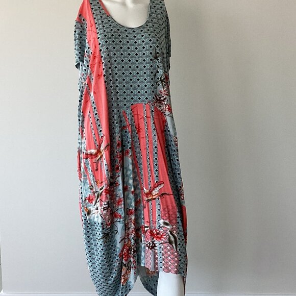 Asian Floral Print Dress - Picture 1 of 7